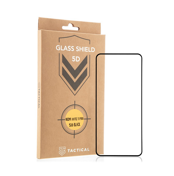 Tactical Glass Shield 5D för Xiaomi Redmi Note 11 Pro 5G/11 Pro Plus 5G - Svart