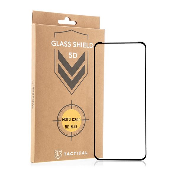 Tactical Glass Shield 5D till Motorola Moto G200 - Svart