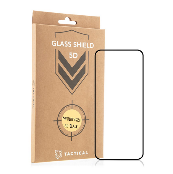 Tactical Glass Shield 5D för Xiaomi Mi 11 Lite 4G/5G/11 Lite 5G NE - Svart