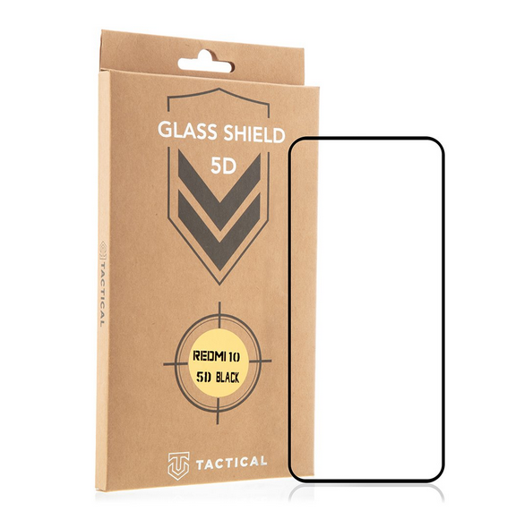 Tactical Glass Shield 5D för Xiaomi Redmi 10 - Svart