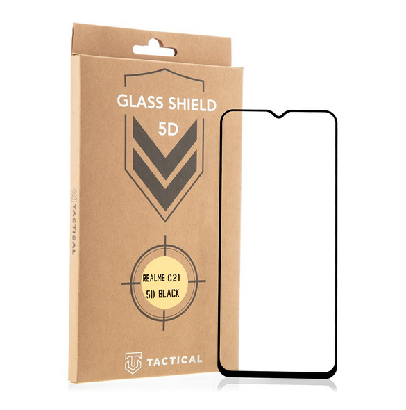 Tactical Glass Shield 5D för Realme C21 - Svart