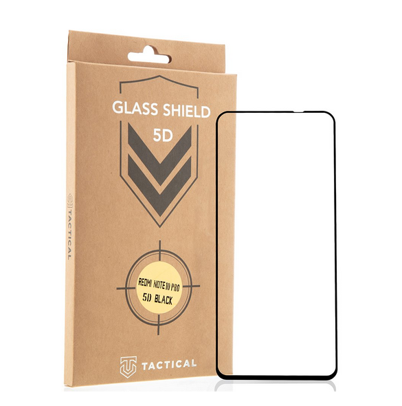Tactical Glass Shield 5D för Xiaomi Redmi Note 10 Pro/10 Pro Max - Svart