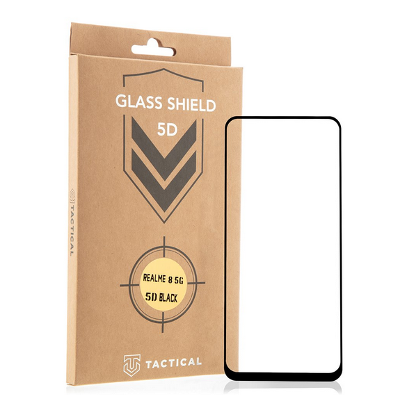 Tactical Glass Shield 5D för Realme 8 5G/Narzo 30 5G - Svart