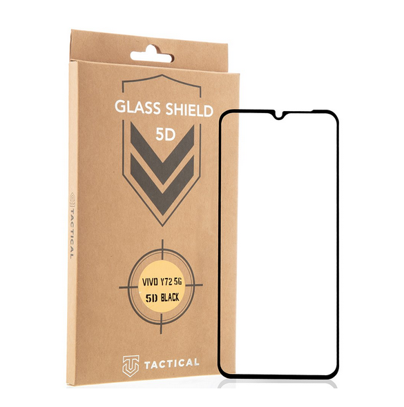 Tactical Glass Shield 5D för Vivo Y72 5G/Y52 5G - Svart