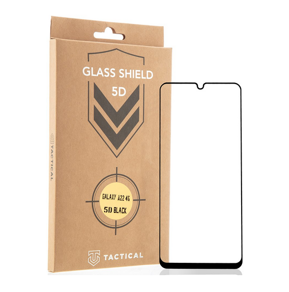 Tactical Glass Shield 5D för Samsung Galaxy A22 4G - Svart