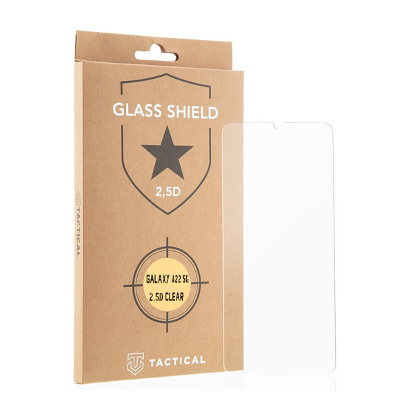 Tactical Glass Shield 2.5D för Samsung Galaxy A22 5G - Genomskinlig