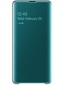 Samsung Clear View Stående Cover med Intelligent Display för Samsung Galaxy S10 Plus - Grön EF-ZG975CGE