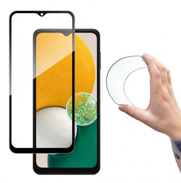 Wozinsky Full Cover Flexi Nano Glass Film Härdat glas med en ram för Samsung Galaxy A13 5G - Genomskinlig