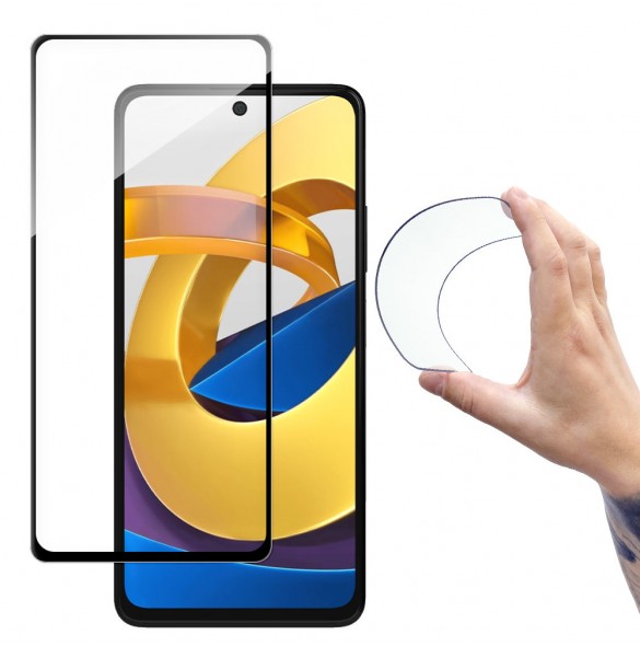 Wozinsky Full Cover Flexi Nano Glass Film Härdat glas med ram för Xiaomi Poco M4 Pro 5G - Genomskinlig