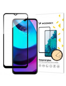 Wozinsky super hållbart hellim härdat glas helskärm med ram Fodral Friendly Motorola Moto E20 - Svart