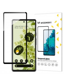 Wozinsky super hållbart hellim härdat glas helskärm med ram Fodral Friendly Google Pixel 6 - Svart