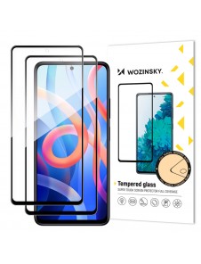 Wozinsky Set 2x Super Durable Hellim härdat glas helskärm med ramfodral Friendly Xiaomi Redmi Note 11 (KINA) - Svart