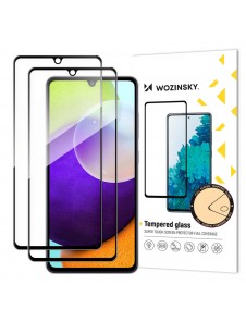 Wozinsky Set 2x Super Durable Hellim härdat glas helskärm med ramfodral vänlig Samsung Galaxy A33 5G - Svart