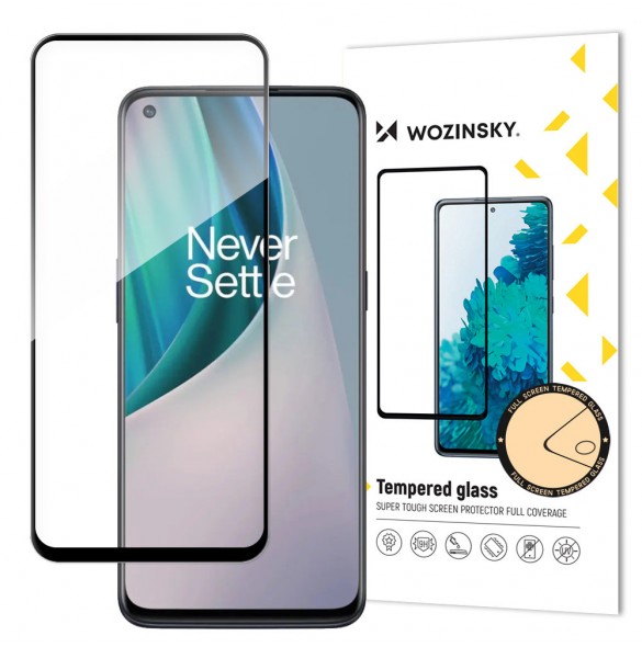 Wozinsky supertuff hellim härdat glas helskärm med ramfodral vänlig OnePlus Nord N10 5G - Svart