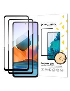 Wozinsky 2x härdat glas Hellim Super Tuff Skärmskydd Heltäckt med Ram Fodral Friendly för Xiaomi Redmi Note 10 Pro - Svart