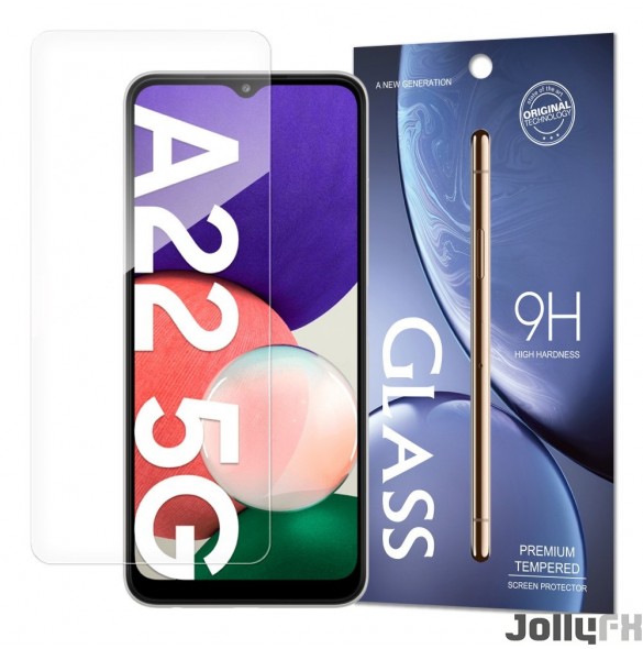 JollyFX Tempered Glass 9H skärmskydd för Samsung Galaxy A22 5G (förpackning – kuvert)