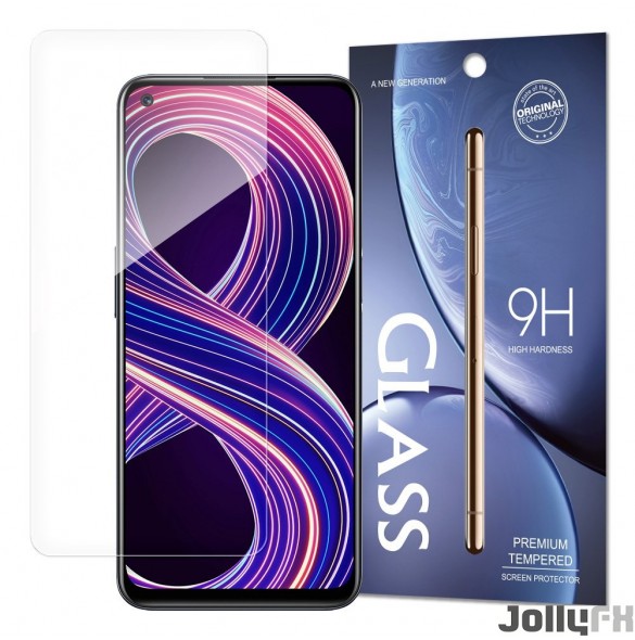 JollyFX Tempered Glass 9H skärmskydd för Realme 8 5G / V13 5G (förpackning – kuvert)