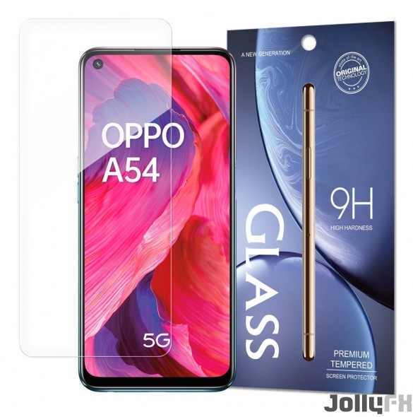 JollyFX Tempered Glass 9H skärmskydd för Oppo A54 5G (förpackning – kuvert)