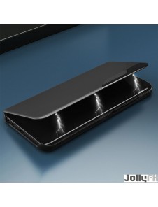 JollyFX Eco Leather View Case ett elegant fodral med flik och stativfunktion för Xiaomi Poco X4 NFC 5G - Svart