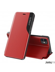 JollyFX Eco Leather View Case ett elegant fodral med flik och stativfunktion för iPhone 13 Pro Max - Röd