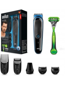 Braun MGK3042 7 in 1 skägg / hår trimmer Svart / Blå