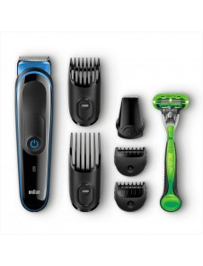 Braun MGK3042 7 in 1 skägg / hår trimmer Svart / Blå