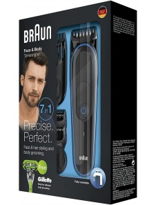 Braun MGK3042 7 in 1 skägg / hår trimmer Svart / Blå