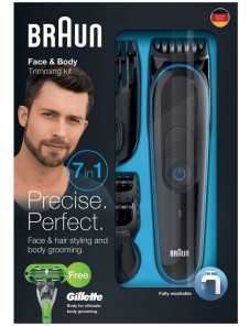 Braun MGK3042 7 in 1 skägg / hår trimmer Svart / Blå