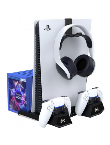 - Station designad för Playstation 5 Digital och Disc-version.
- stå med aktiv och kraftfull kylning