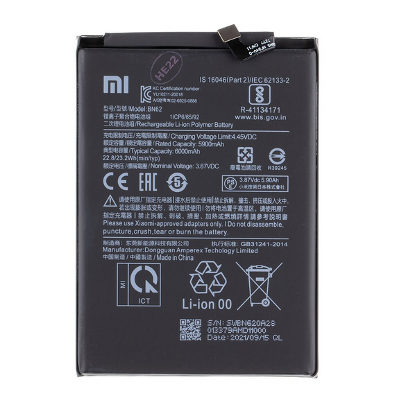 Xiaomi batteri 6000mAh (bulk) BN62