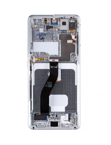LCD-skärm + Touch Unit + Front skal Samsung Galaxy S21 Ultra - fantomsilver (Service Pack)