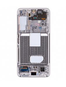 LCD-skärm + Touch Unit + Front Cover Samsung Galaxy S22 - Fantomvit (Service Pack)