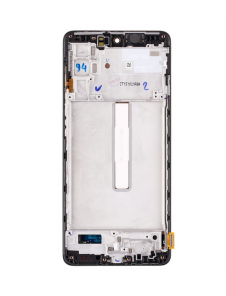 LCD-skärm + Touch Unit + Front Cover Samsung Galaxy M52 5G - Svart (Service Pack)
