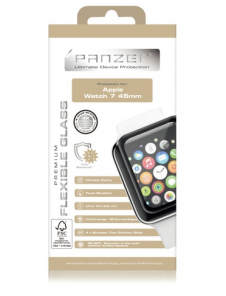Panzer Apple Watch 7 45mm Flexibelt glas - Svart