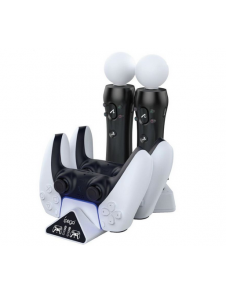 - Dubbel laddare för en PS5 gamepads och PSMOVE-kontroller
- LED-laddningsindikering