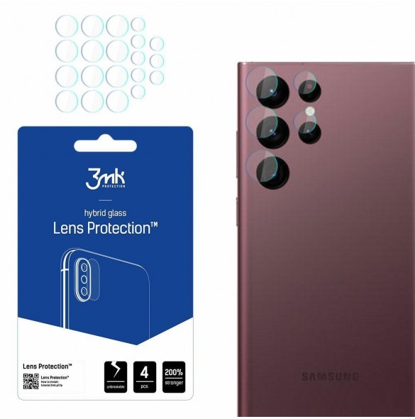 3MK Lens Protection Pro Kameralinsskydd 4 st. för Samsung Galaxy S22 Ultra