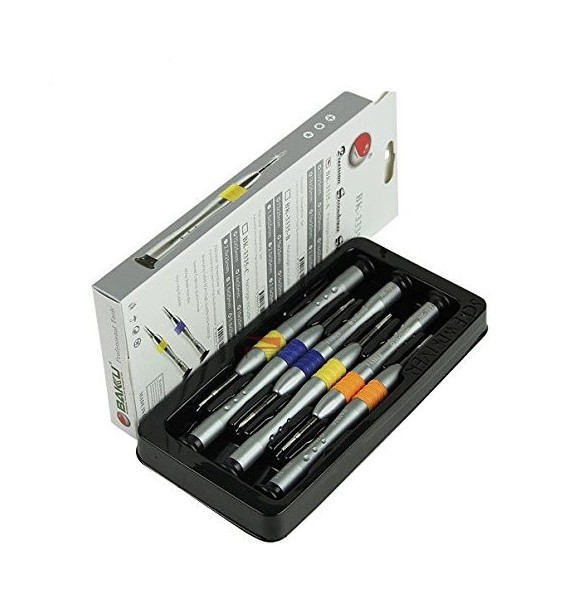 Baku BK-3335A Precision Skruvmejsel Set Innehåller T2, T3, T4, T5, T6, & +2.0 Philips