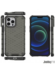 JollyFX Honeycomb fodral pansrat skal med en gelram för iPhone 13 Pro Max - Svart