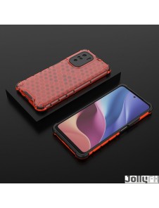 JollyFX Honeycomb fodral pansarfodral med en gelram för Xiaomi Redmi K40 Pro Plus / K40 Pro / K40 / Poco F3 - Röd