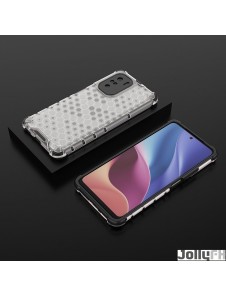 JollyFX Honeycomb fodral pansarfodral med en gelram för Xiaomi Redmi K40 Pro Plus / K40 Pro / K40 / Poco F3 - Genomskinlig