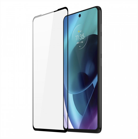 Dux Ducis 9D härdat glas helskärm 9H helskärmshärdat glas med ram för Motorola Moto G71 5G - Svart (väskvänlig)