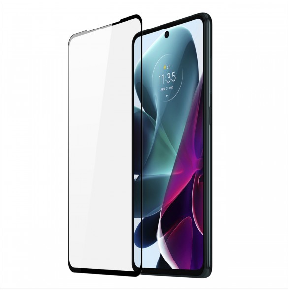 Dux Ducis 9D härdat glas helskärm 9H helskärmshärdat glas med ram för Motorola Moto G200 5G / Edge S30 - Svart (väskvänlig)