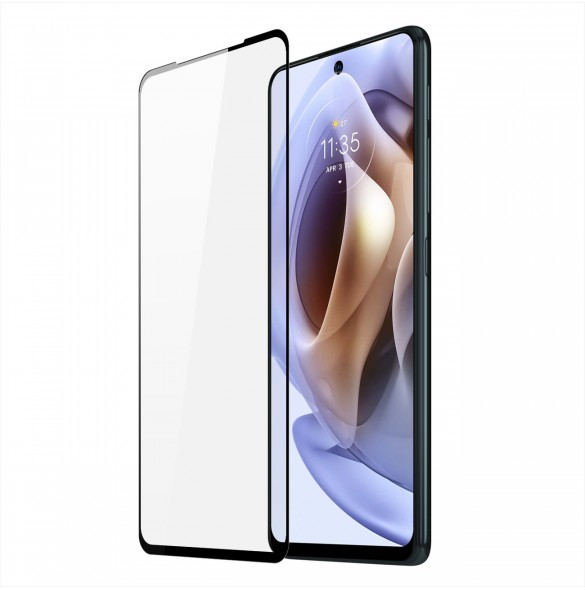 Dux Ducis 9D härdat glas helskärm 9H helskärmshärdat glas med ram för Motorola Moto G41 / G31 - Svart (väskvänlig)