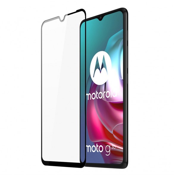 Dux Ducis 9D Tough Screen Protector i härdat glas täckt med ram för Motorola Moto G10 / Moto G20 / Moto G30 - Svart (väskvänlig)