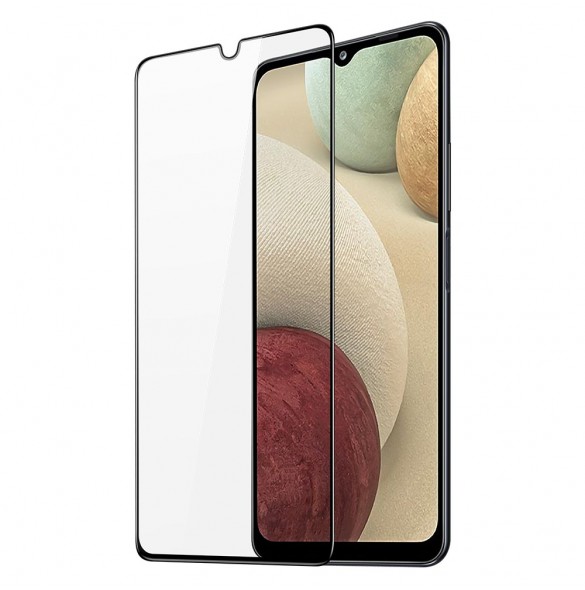 Dux Ducis 9D Tough Screen Protector i härdat glas täckt med ram för Samsung Galaxy A12 / Galaxy M12 - Svart (välvänlig)