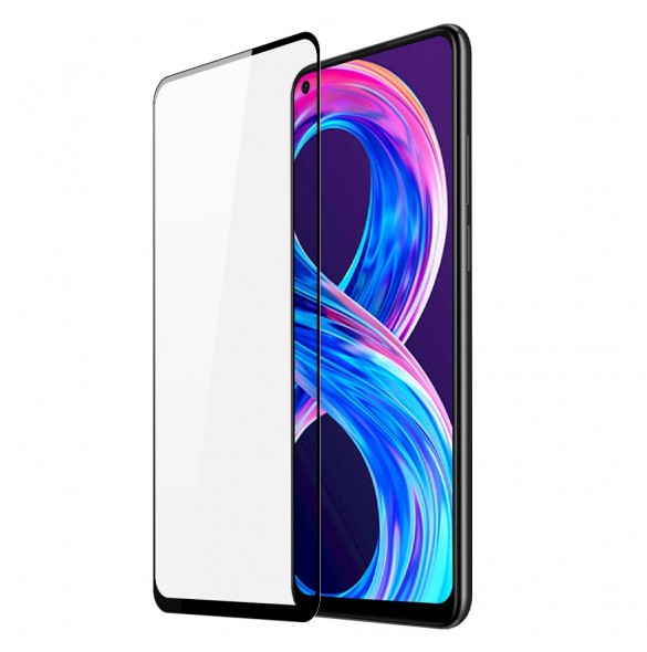 Dux Ducis 10D Tough Screen Protector i härdat glas täckt med ram för Realme 8 Pro / Realme 8 - Svart (väskvänlig)