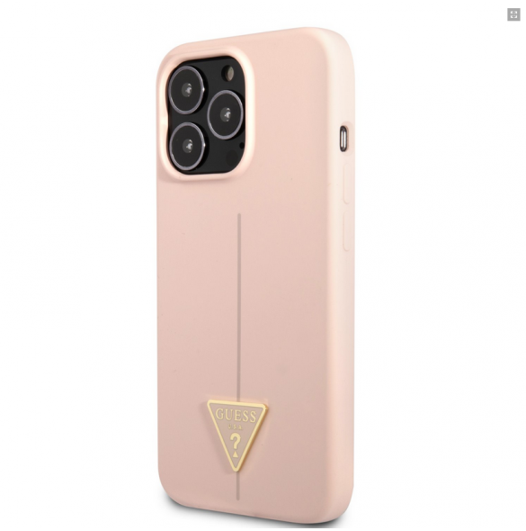 Guess Silicone Line Triangle Case for iPhone 13 Pro - Rosa GUHCP13LSLTGP