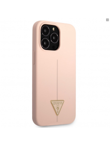 Guess Silicone Line Triangle Case for iPhone 13 Pro - Rosa GUHCP13LSLTGP