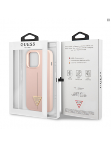 Guess Silicone Line Triangle Case for iPhone 13 Pro - Rosa GUHCP13LSLTGP