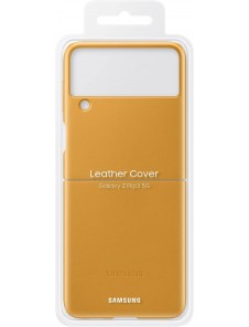 Samsung Leather Cover-fodral till Samsung Galaxy Z Flip 3 - Guld (EF-VF711LYE)